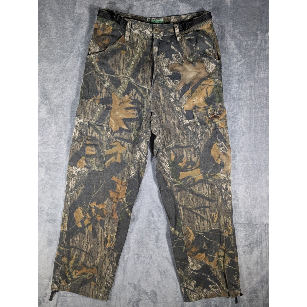 Mad Dog Gear Buzz Off Insect Shield Camo Cargo Hunting Hiking Pants Men's 34x28
